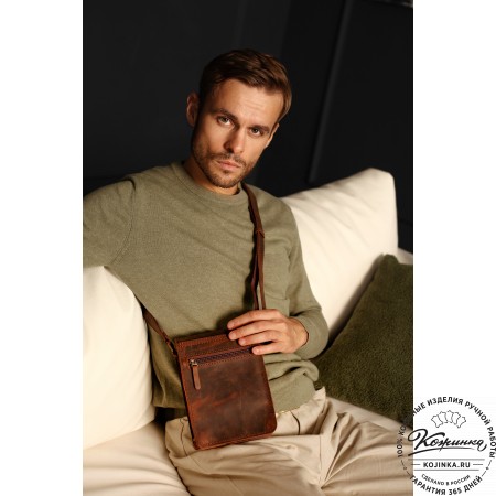 Кожаный сумка "Робин" (темно-коричневый)